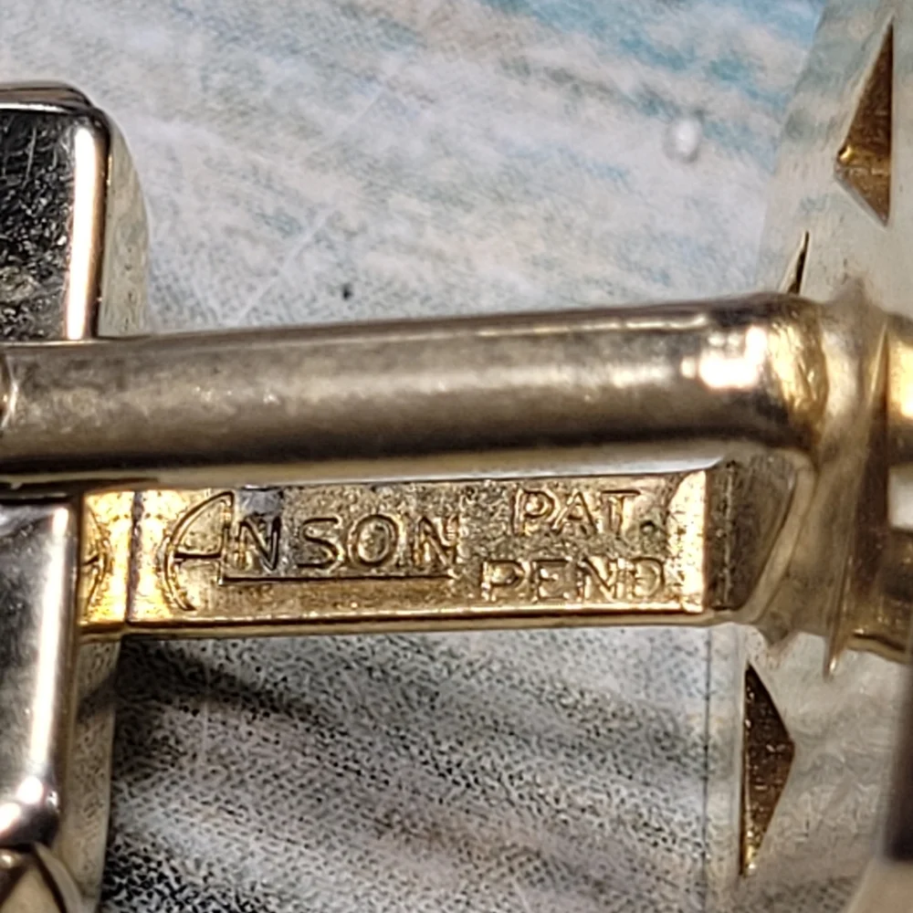 Vintage ANSON Geometric Gold Cufflinks